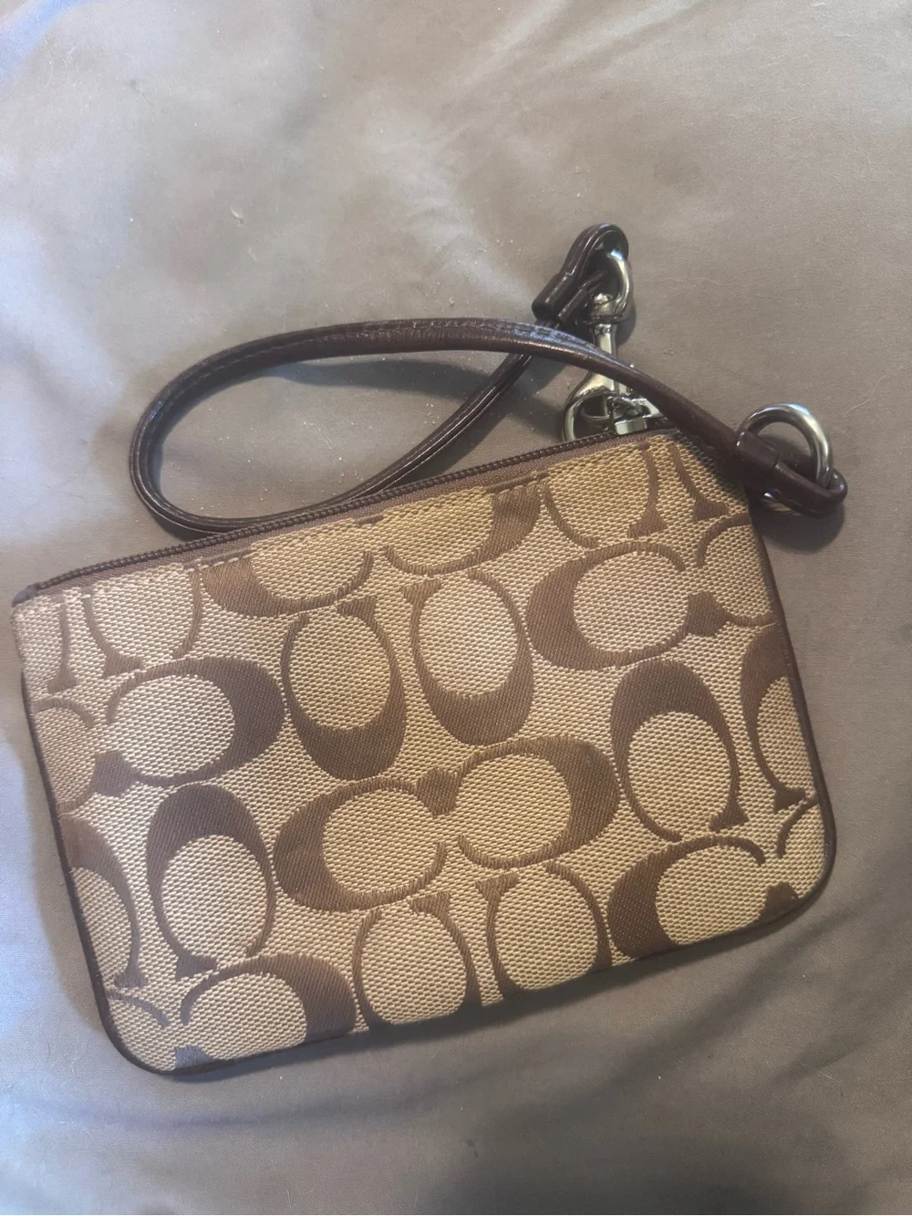 Coach Signature Canvas Wristlet